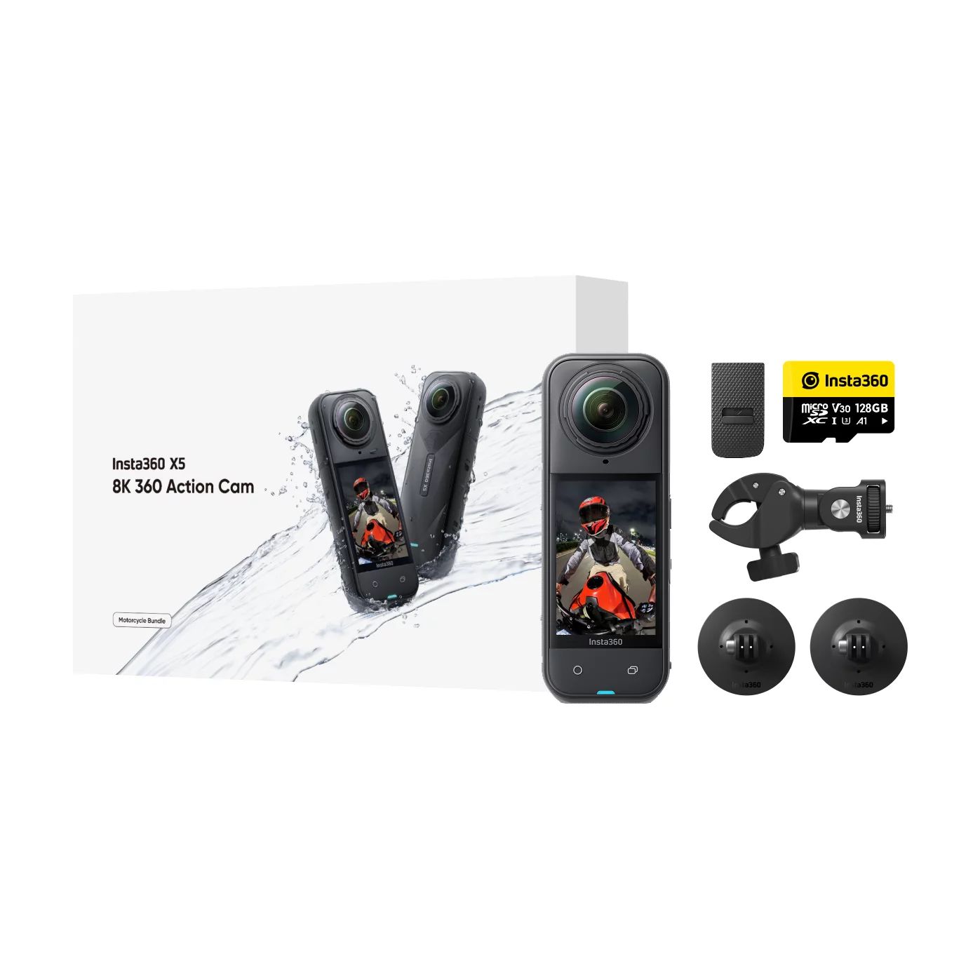 Insta360 X5 Motorrad Bundle 360° Action-Kamera Set für Helm & Bike
