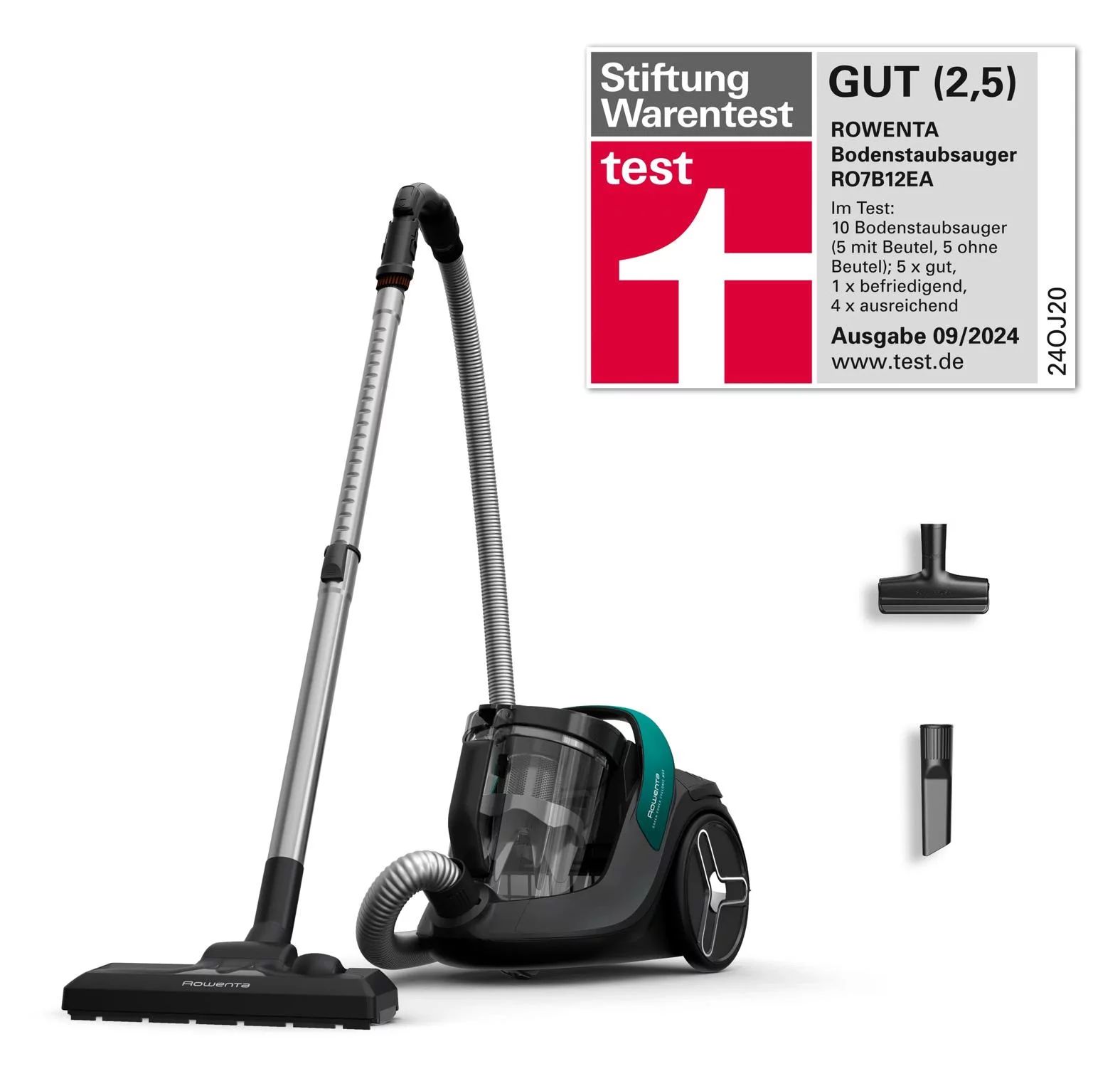 Rowenta RO7B12 Zyklon-Staubsauger Green Force Cyclonic Max  - Schwarz/Türkis