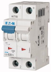 EATON Leitungsschutzschalter, 20 A, 1p+N, Charakteristik: C