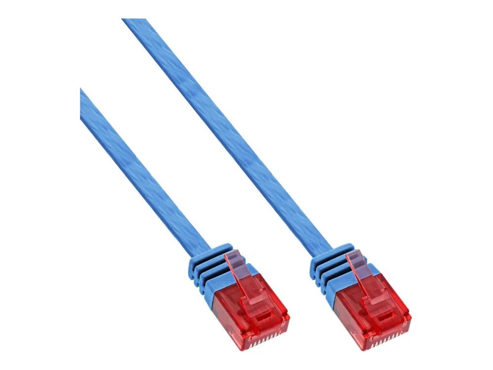 InLine Patchkabel flach - U/UTP - Cat.6 - blau - 10m
