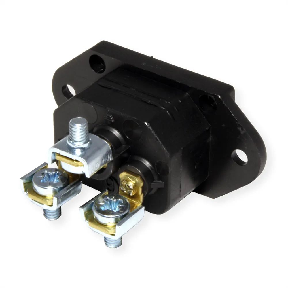 BACHMANN Heissgeräteinbaustecker IEC320 C15A, C16A mit Schraubanschlüssen, schwarz