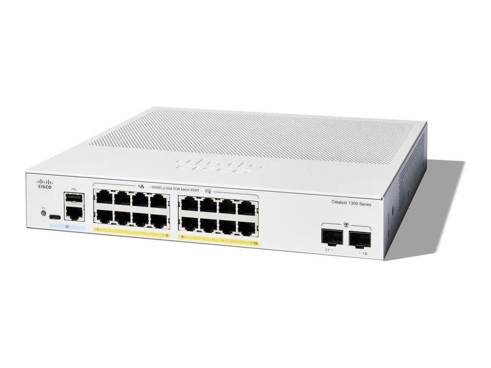 Cisco Catalyst 1300-16P-2G - Switch - L3 - managed - 16 x 10/100/1000 (PoE+)