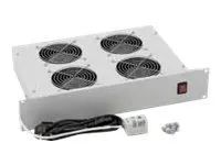 TRITON RAB-CH-X02-A1 - Rack-Lüftereinsatz - mit 4 Lüfter, Thermostat - Wechselstrom 220 V - Schwarz, RAL 9005 - 2U - 48.3 cm (19")