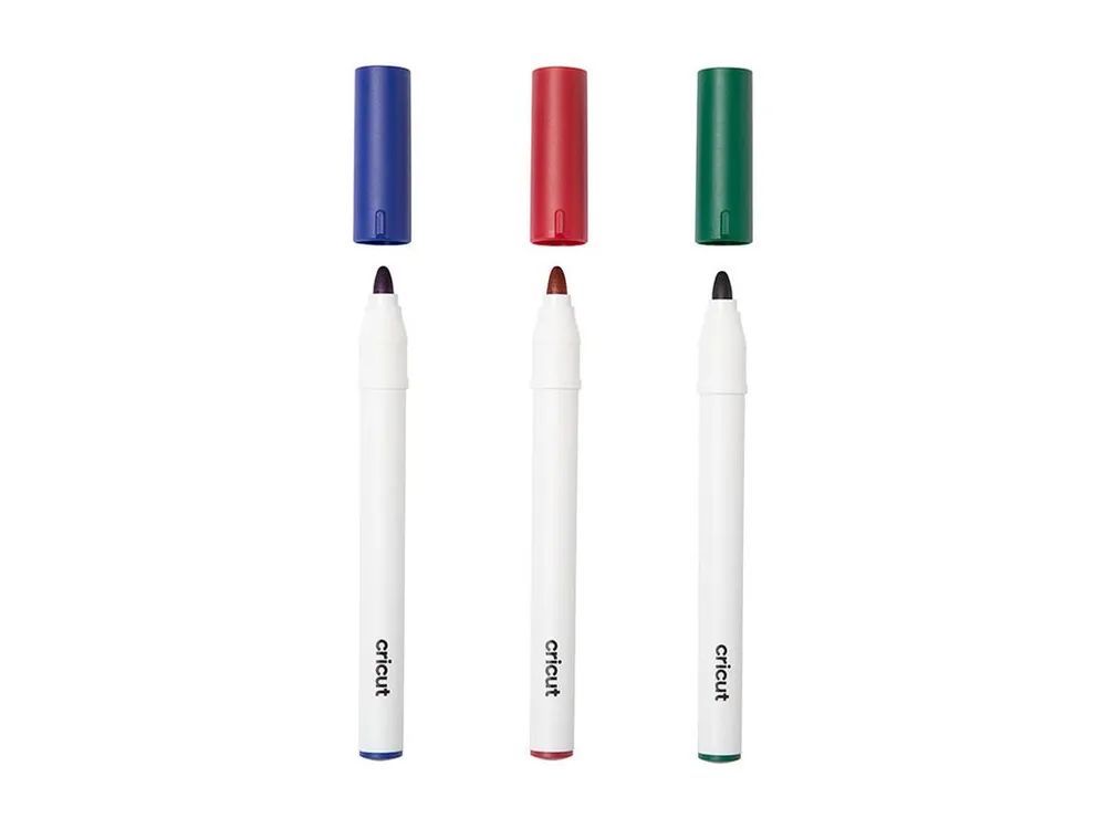 Cricut Marker - permanent - für Vinyl - Blau, Rot, Grün - ölbasierte Tinte - 2.5 mm - dick (Packung mit 3)