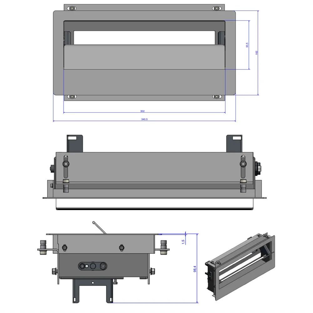 BACHMANN TOP FRAME Medium grau/schwarz, Auftisch-Version mit Rahmen