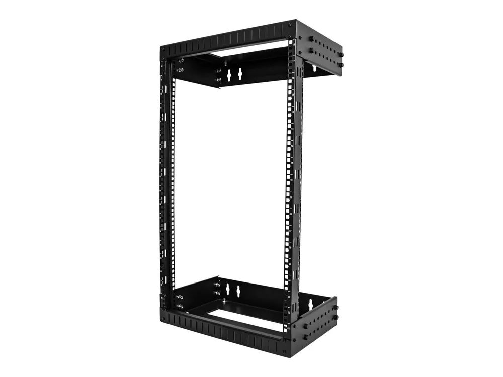 StarTech.com 18HE Netzwerkschrank 19 Zoll für Wandmontage - Einstellbare Tiefe 30 - 50 cm - 2 Pfosten Open Frame Serverschrank/Wandrack/Server rack - Käfigmuttern & Schrauben (RACK-18U-20-WALL-OA)
