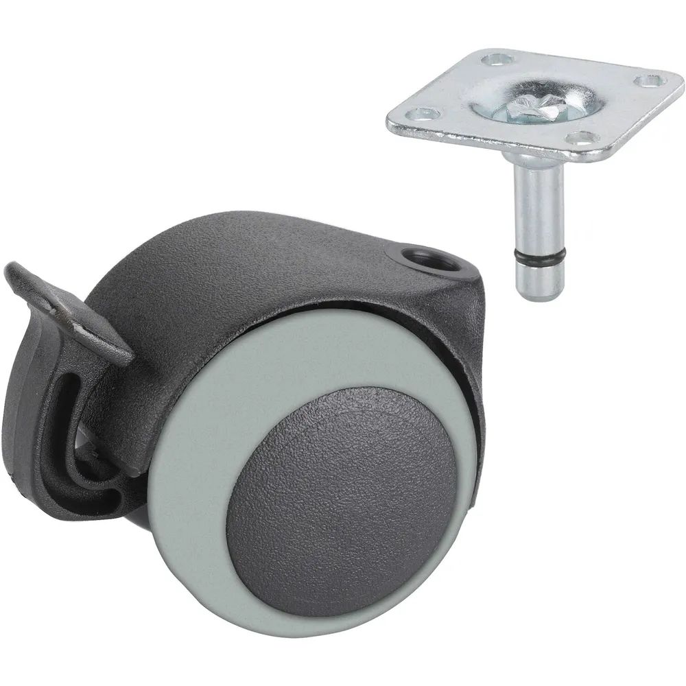 DÖRNER + HELMER Doppel-Lenkrolle Two 50 mm 40 kg Platte Feststeller