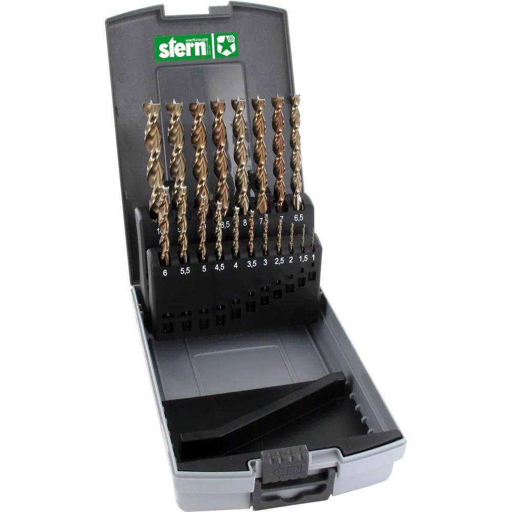 STERN Holzspiralbohrer-Kassette Nr, 307 HS Bohrer ø 1-10 mm 19-teilig