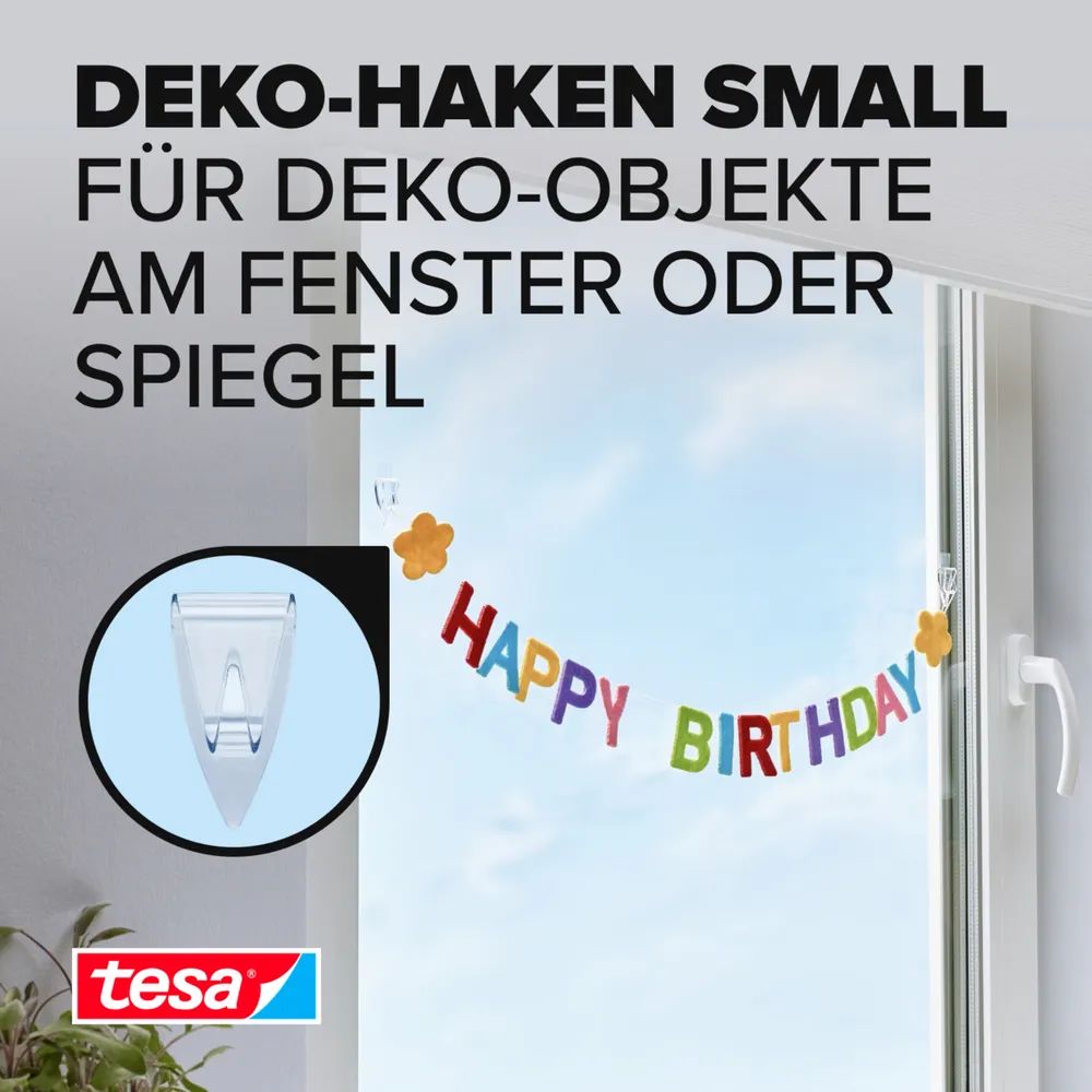 tesa® Powerstrips® Deco-Haken Transparent 1 kg – Blister