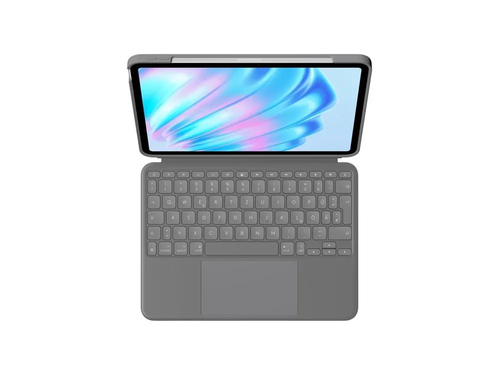 Logitech Combo Touch - Tastatur und Foliohülle - mit Trackpad - hintergrundbeleuchtet - Apple Smart connector - QWERTY - Italienisch - Oxford Gray - für Apple 11-inch iPad Air (M2, M3)