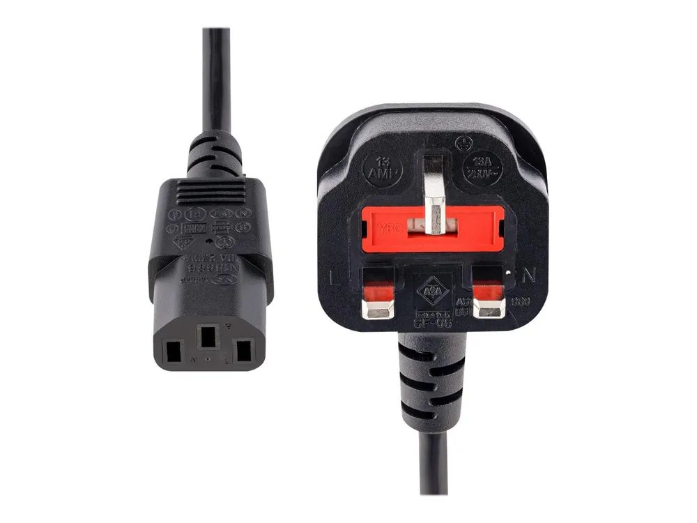 StarTech.com 1 m UK PC Stromkabel, BS 1363 zu C13, 18AWG, Kaltgerätekabel - Stromkabel - BS 1363 (S)