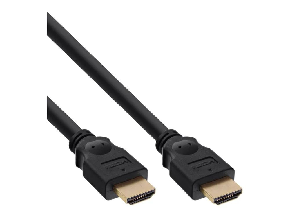 InLine HDMI Kabel - HDMI-High Speed - ST / ST - verg. Kontakte - schwarz - 0,5m