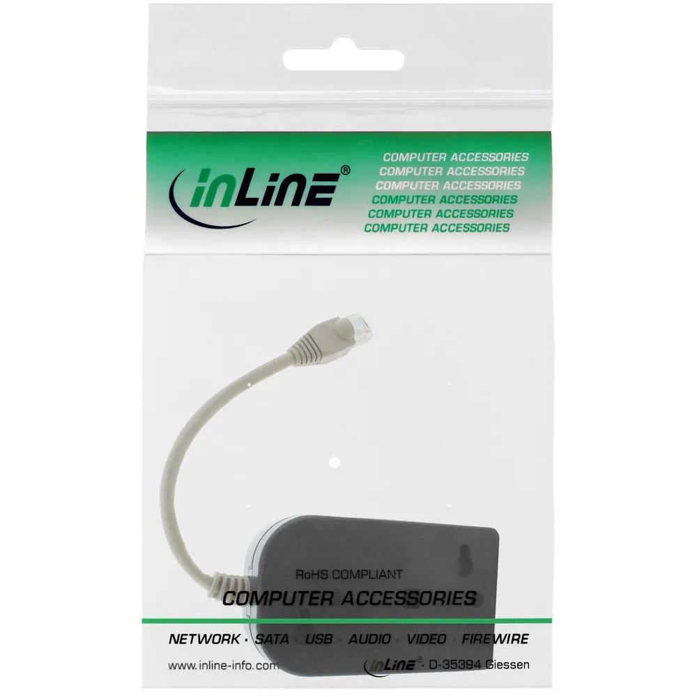 InLine ISDN Verteiler - 8x RJ45 Buchse - 15cm Kabel - mit Endwiderständen
