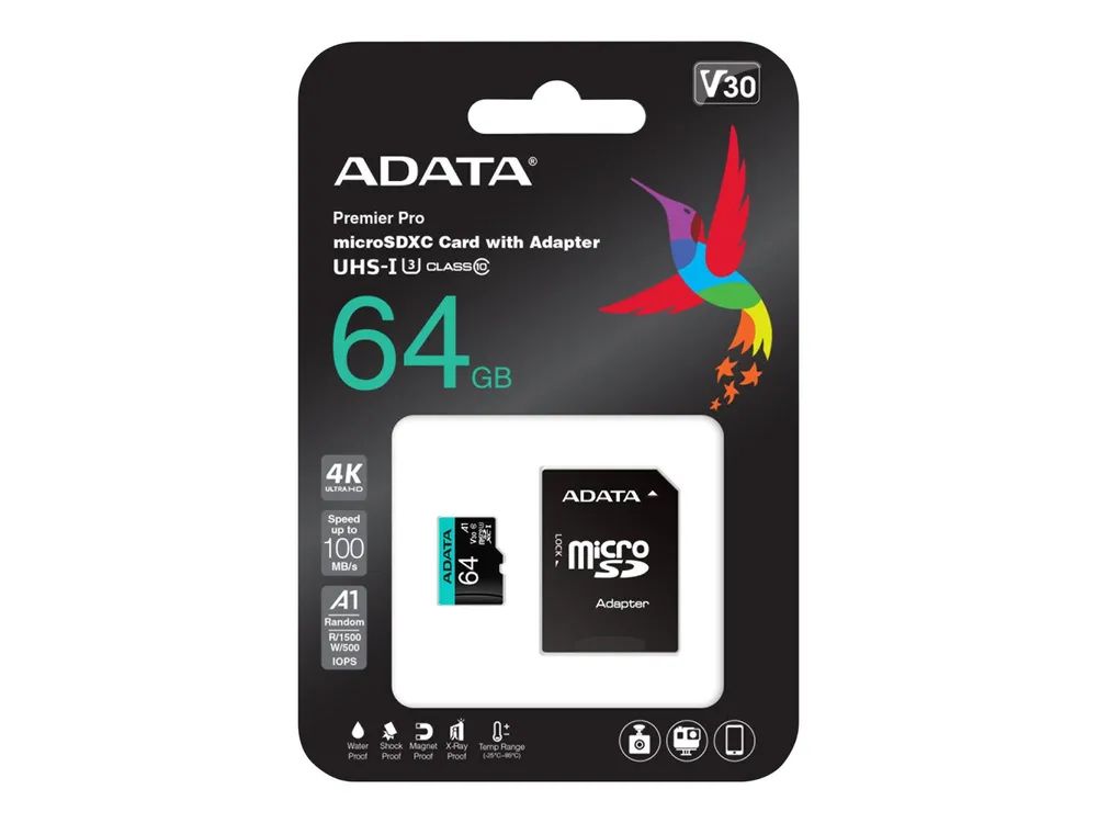 ADATA Premier Pro V30S - Flash-Speicherkarte (SD-Adapter inbegriffen) 64 GB