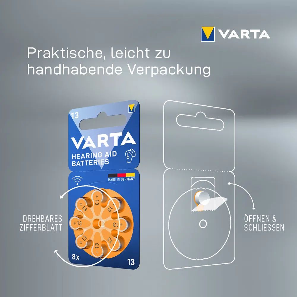 VARTA Hearing Aid Batteries 13 Blister 8