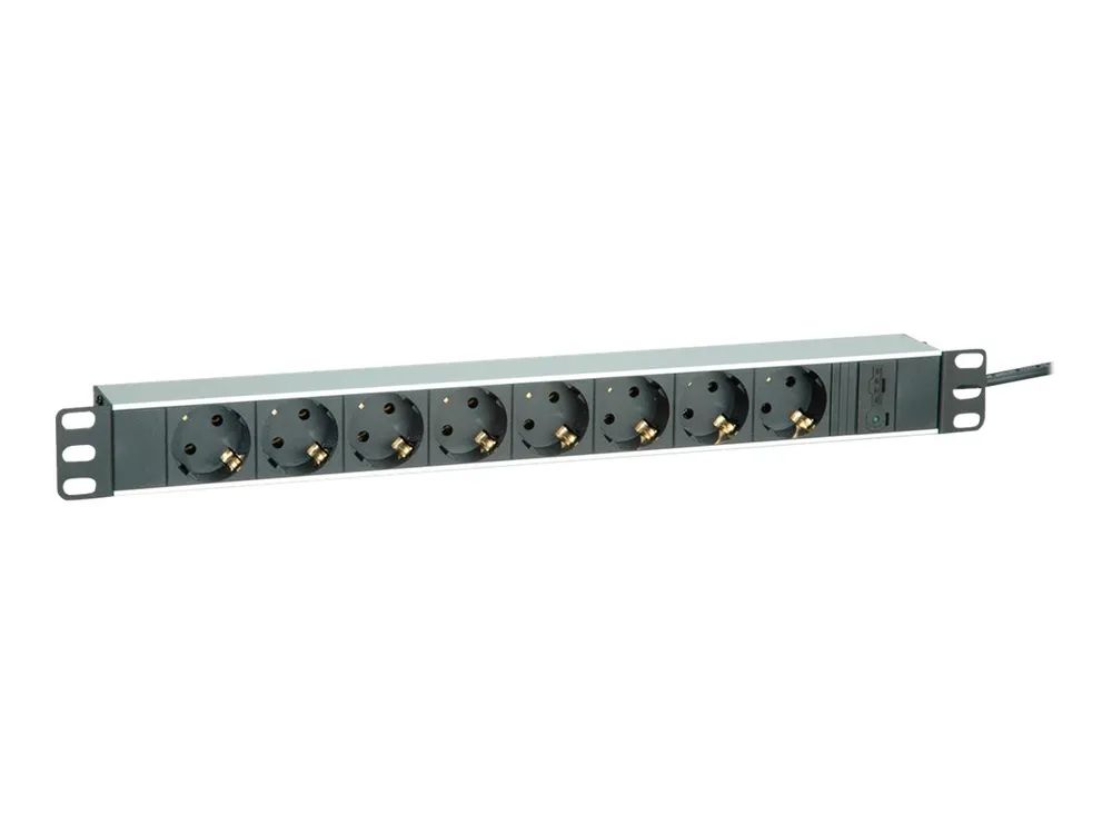ROLINE Steckdosenleiste (Rack - einbaufähig) - 250 V - 2300 Watt - Eingabe, Eingang IEC 60320 C14 - Ausgangsanschlüsse: 8 - 1U - 48.3 cm (19")