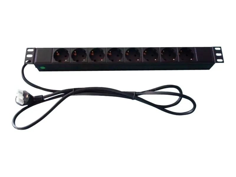 MicroConnect Steckdosenleiste (Rack - einbaufähig) - 4000 Watt - Eingabe, Eingang Stromversorgung - Ausgangsanschlüsse: 8 (CEE 7/4)