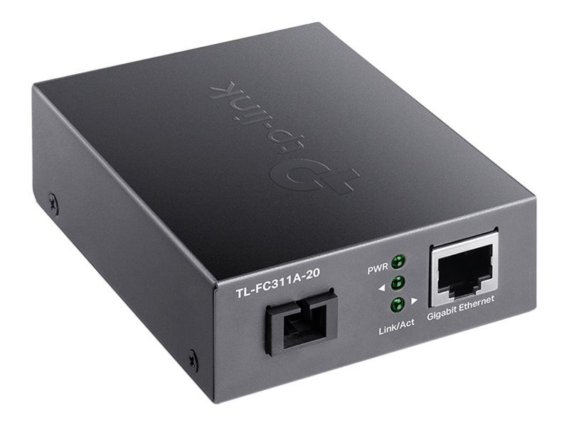 TP-LINK TL-FC311A-20 - V1 - Medienkonverter - 1GbE - 1000Base-T, WDM, 1000Base-SC - RJ-45 / SC Single-Modus - bis zu 20 km - 1310 (RX)
