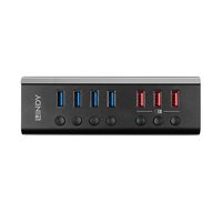 Lindy Hub - mit 3 Quick Charge 3.0 Ports - 7 x USB 3.2