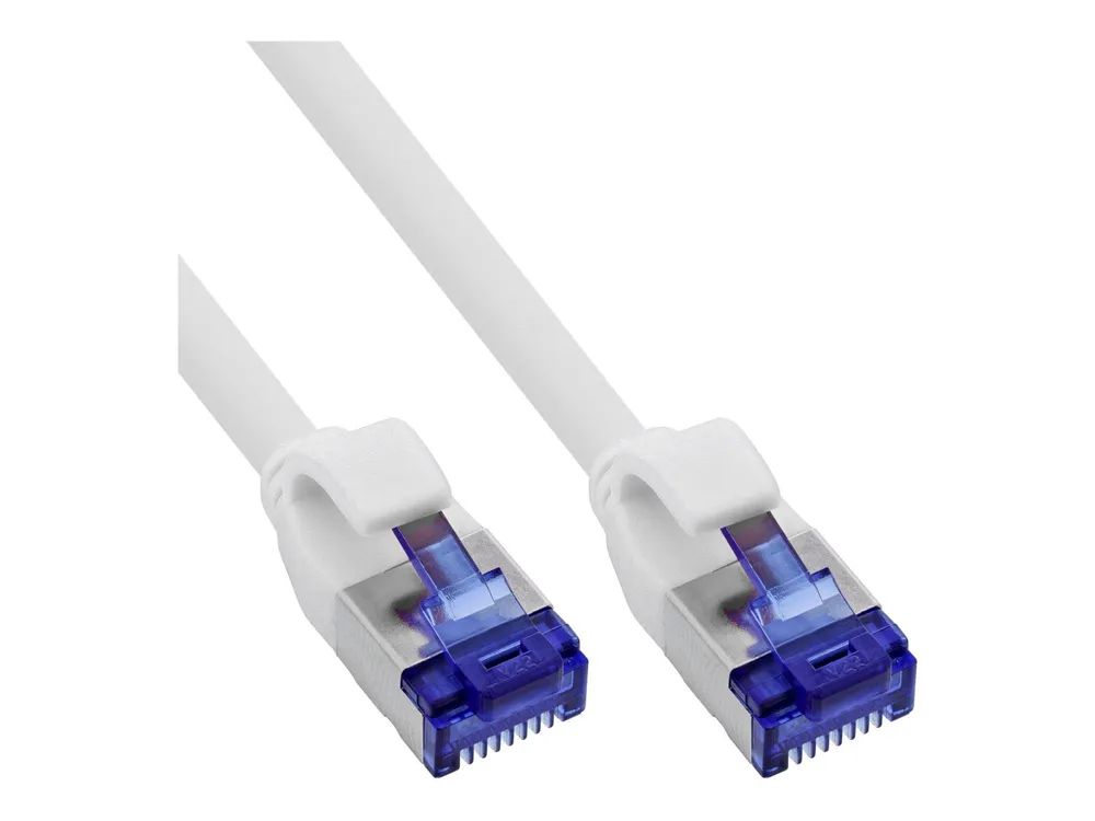 InLine Patchkabel Slim - Cat.6A - S/FTP - TPE (LSZH) flexibel - PoE - weiß - 30m