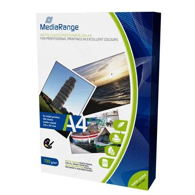 Media Range MediaRange DIN A4 Fotopapier für Tintenstrahldrucker matt 130g 1x100