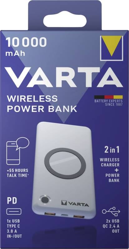 Varta Powerbank Wireless Power Bank 10000mAh +Ladekabel