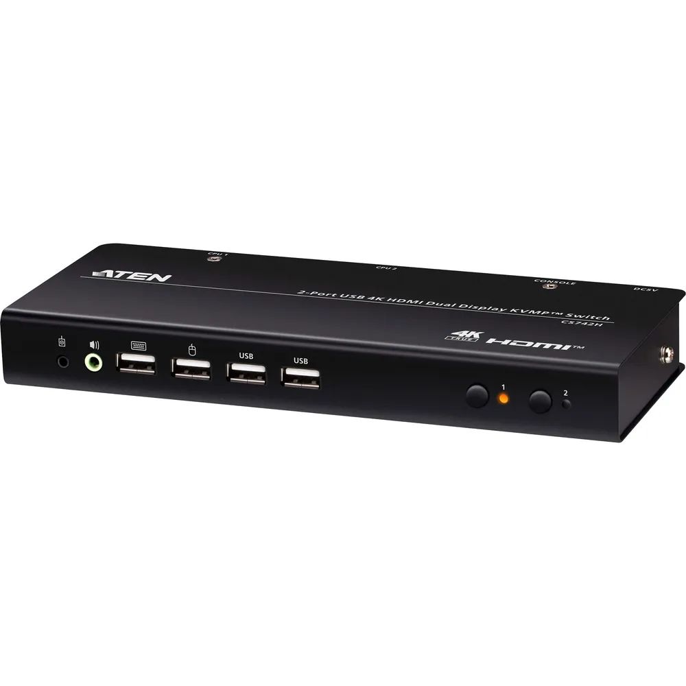 ATEN USB 4K HDMI Dual-Display KVMP Switch - KVM-Umschalter - 2-Port