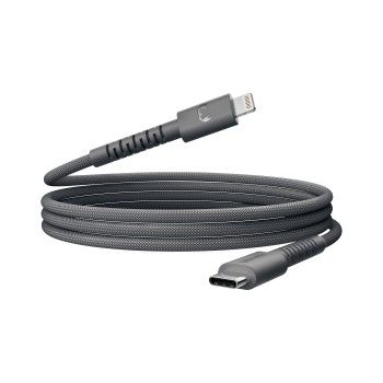 Fresh 'n Rebel USB-C zu Lightning silicon geflochtenes Kabel "FlexWave" 70cm, Storm Grey