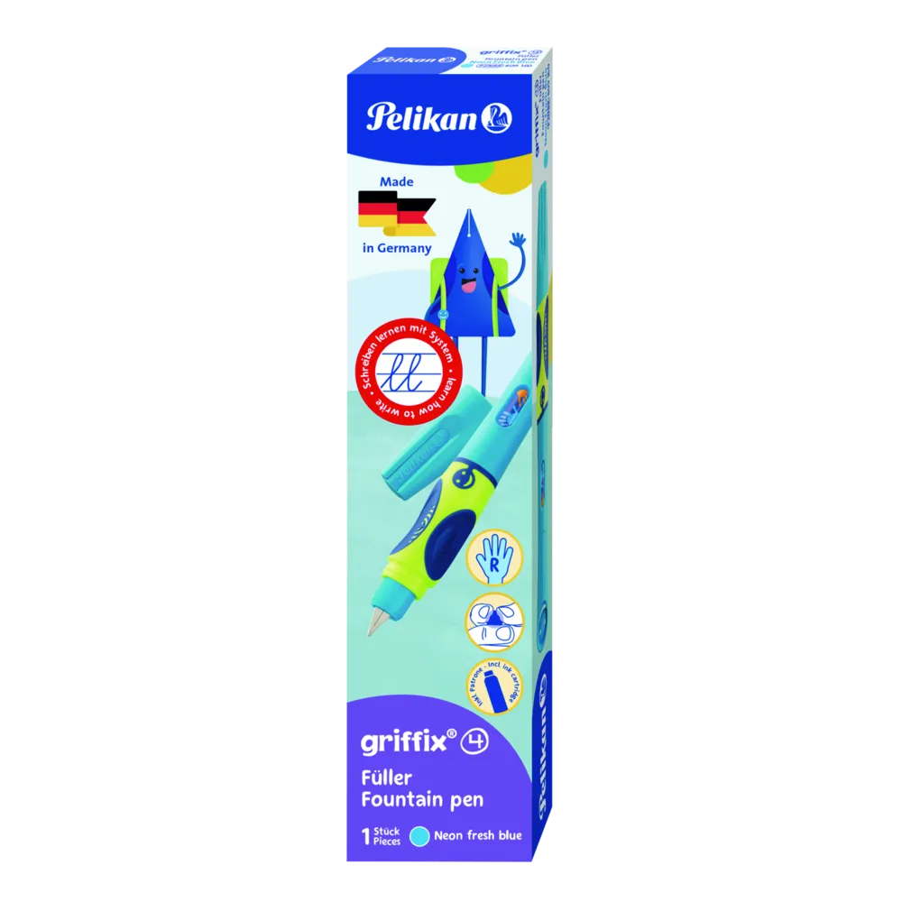Pelikan griffix® Füller für Rechtshänder, Neon Fresh Blue