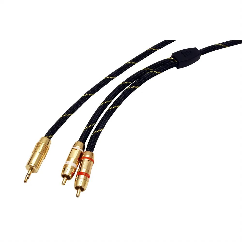 ROLINE GOLD Audio-Verbindungskabel 3,5mm Stereo - 2x Cinch, ST/ST, 5 m