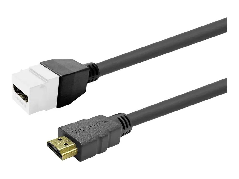 VivoLink Pro - Hohe Geschwindigkeit - HDMI-Verlängerungskabel - HDMI männlich zu HDMI weiblich Keystone - 3 m - Schwarz, weiß - 4K60Hz (4096 x 2160)