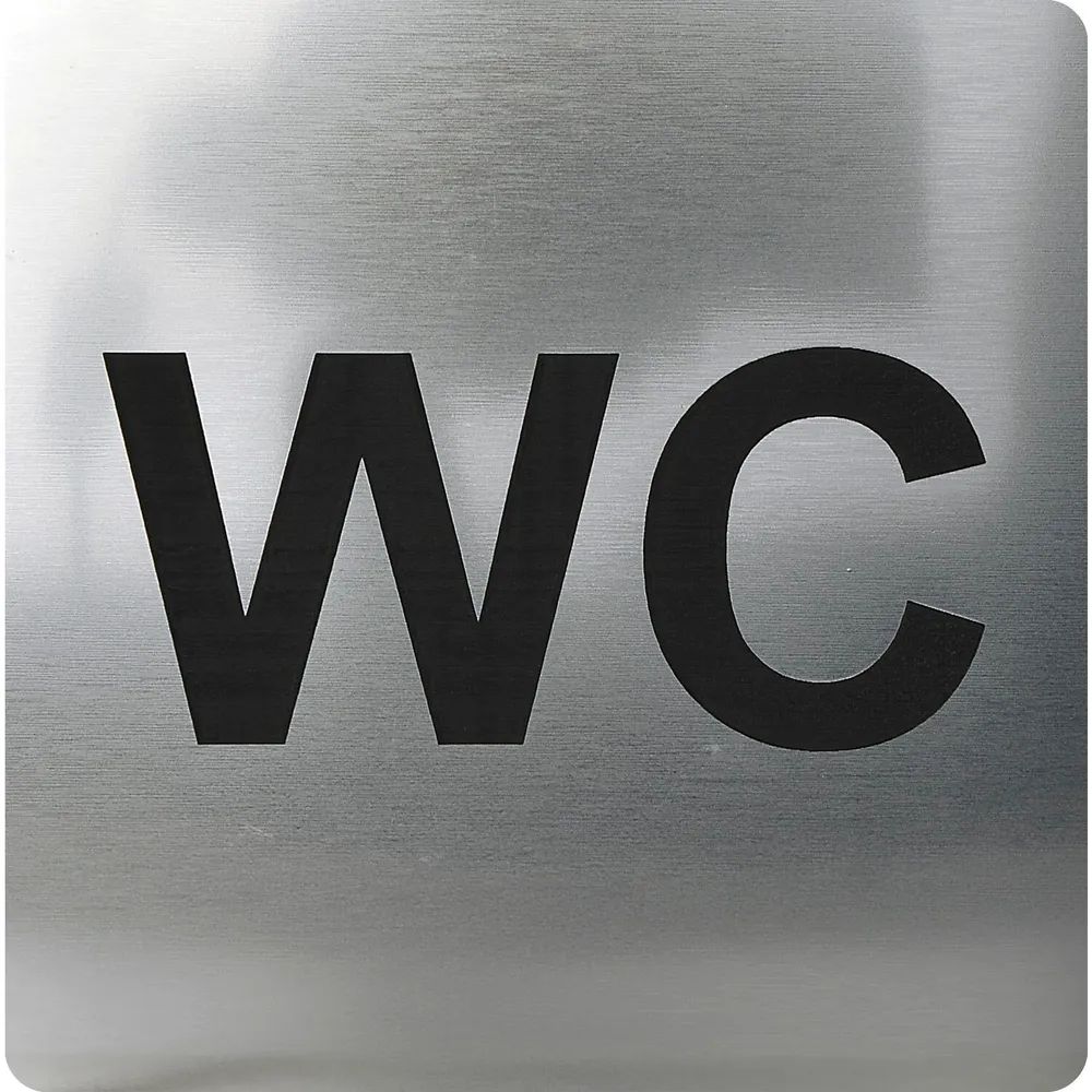 Schachermayer VVP WC Symbol selbstklebend, 100 x 100 mm, Kunststoff Edelstahl-Effekt