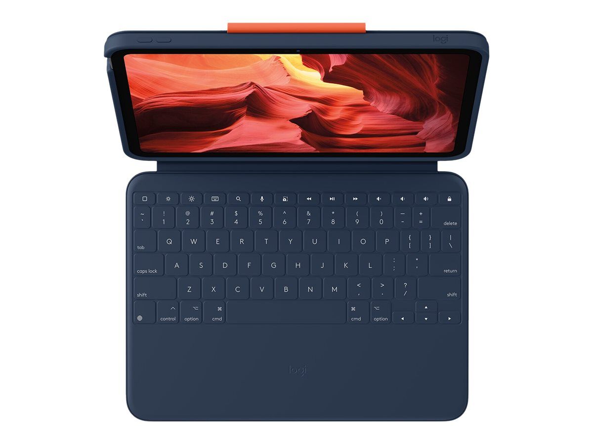 Logitech Rugged Combo 4 - Tastatur und Foliohülle - Apple Smart connector - QWERTY - Pan-Nordic - Classic Blue - für Apple 10.9-inch iPad (10. Generation)