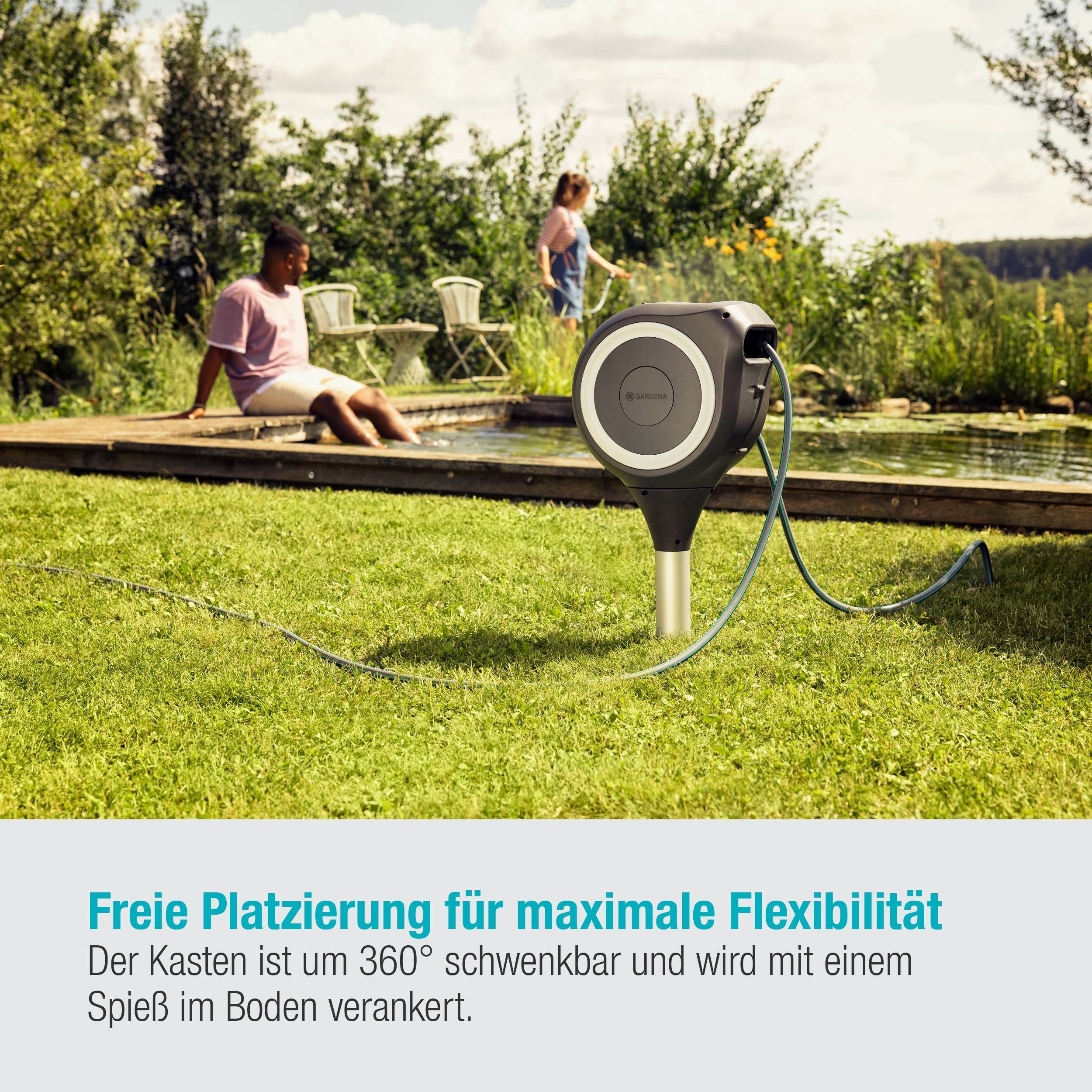 Gardena Garten-Schlauchbox RollUp M, 20 m, weiß