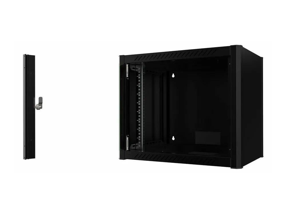 Lanview by Logon - Schrank Netzwerkschrank - 60 x 45 - geeignet für Wandmontage - Schwarz, RAL 9005 - 9U - 48.3 cm (19")