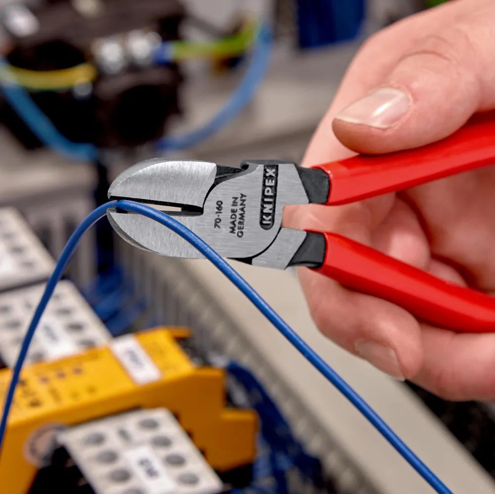 KNIPEX Seitenschneider mit Kunststoff überzogen schwarz atramentiert 160 mm