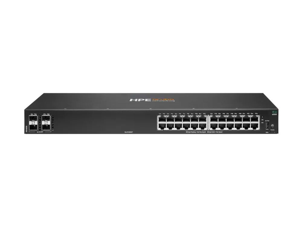 HPE Networking CX 6000 24p 10M/100M/1G 4p SFP 1G Switch EU en - Switch - 1 Gbps