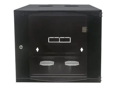 Intellinet Network Cabinet, Wall Mount (Double Section Hinged Swing Out), 15U, Usable Depth 385mm/Width 465mm, Black, Flatpack, Max 30kg, Swings out for access to back of cabinet when installed on wall, 19", Parts for wall install (eg screws/rawl plu