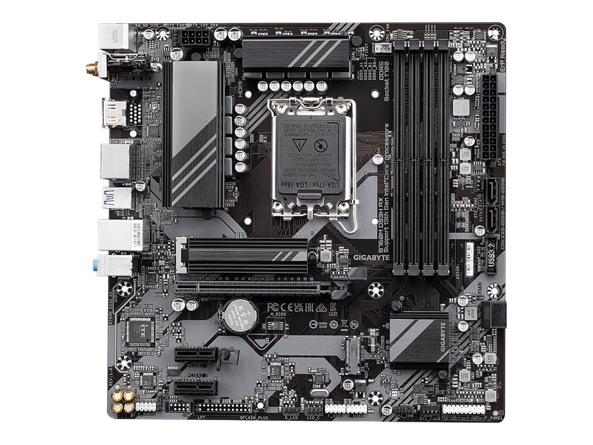 Gigabyte B760M DS3H AX - 1.X - Motherboard - micro ATX - LGA1700-Sockel - B760 Chipsatz - USB-C 3.2 Gen2, USB 3.2 Gen 1 - 2.5 Gigabit LAN, Wi-Fi 6E, Bluetooth - Onboard-Grafik (CPU erforderlich)