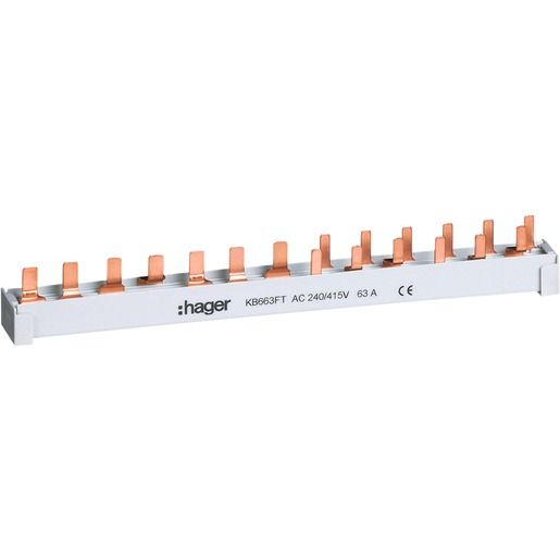 Hager PHASENSCHIENE 10², 4P (GABEL) / HAGER KB663FT
