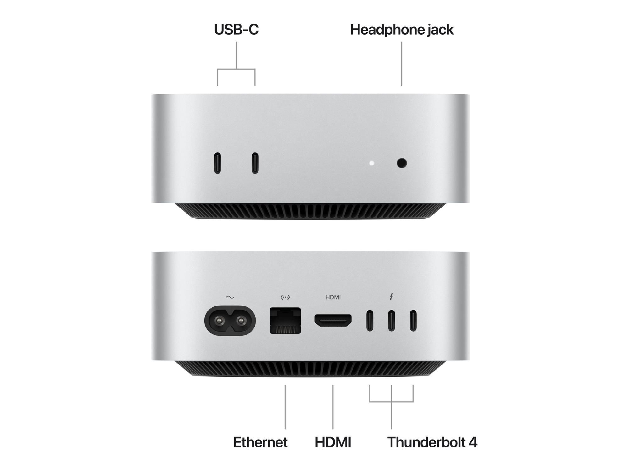 Apple Mac mini - M4 - RAM 32 GB - SSD 2 TB - Apple M4 10-core - 1GbE, Wi-Fi 6E, Bluetooth 5.3 - WLAN: 802.11a/b/g/n/ac/ax (Wi-Fi 6E)