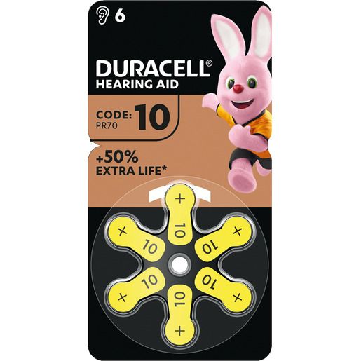 Duracell HÖRGERÄTE-BATTERIE 1,4V / DURACE TAB 10/6STK. 077559/166783