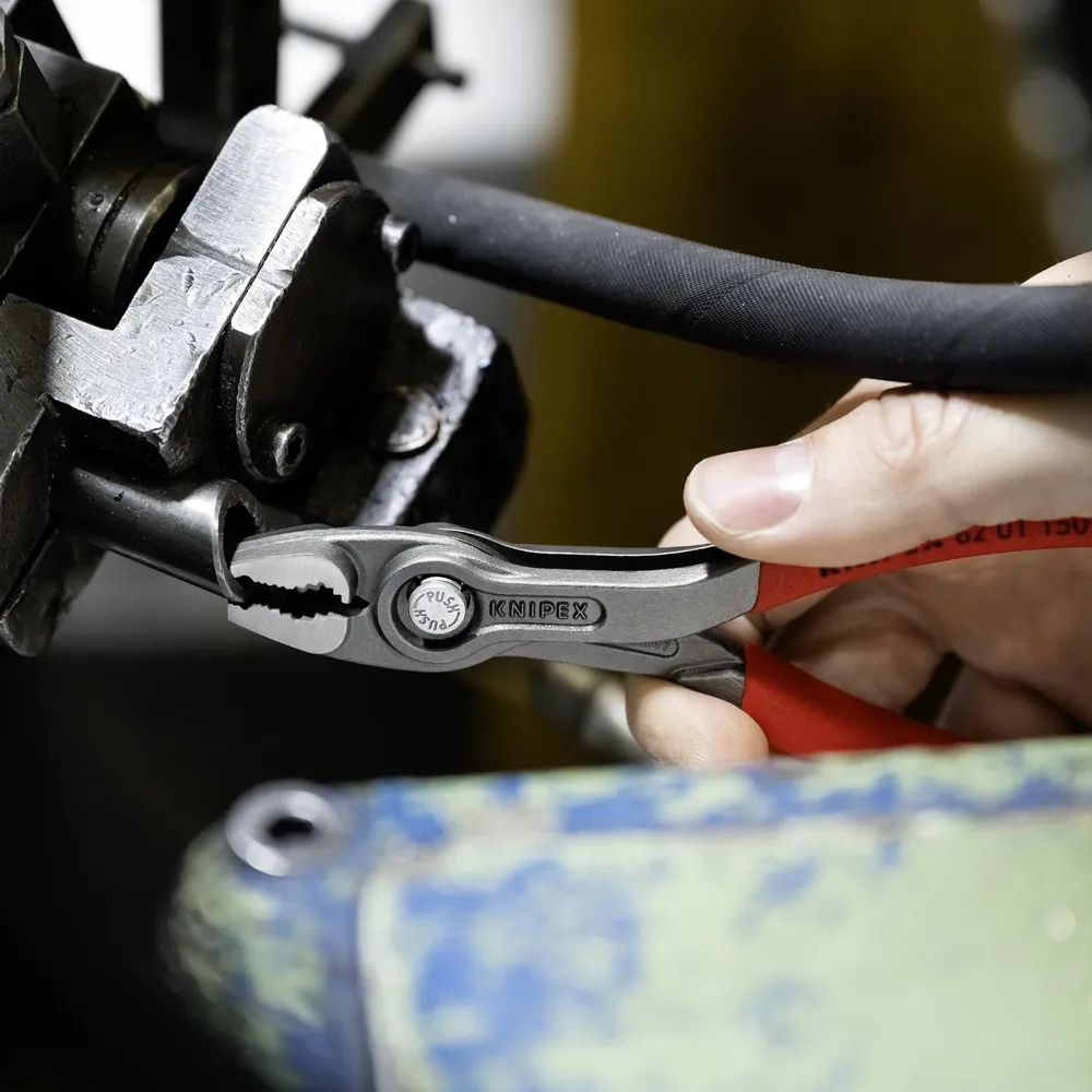 KNIPEX TwinGrip Front- und Seitengreifzange mit rutschhemmendem Kunststoff überzogen grau atramentiert 150 mm