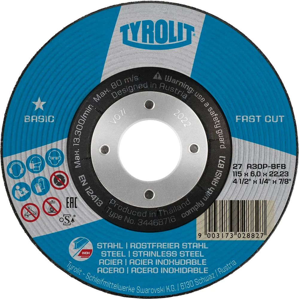 TYROLIT Schruppscheibe Basic* 125 x 6 mm 2in1 Form 27