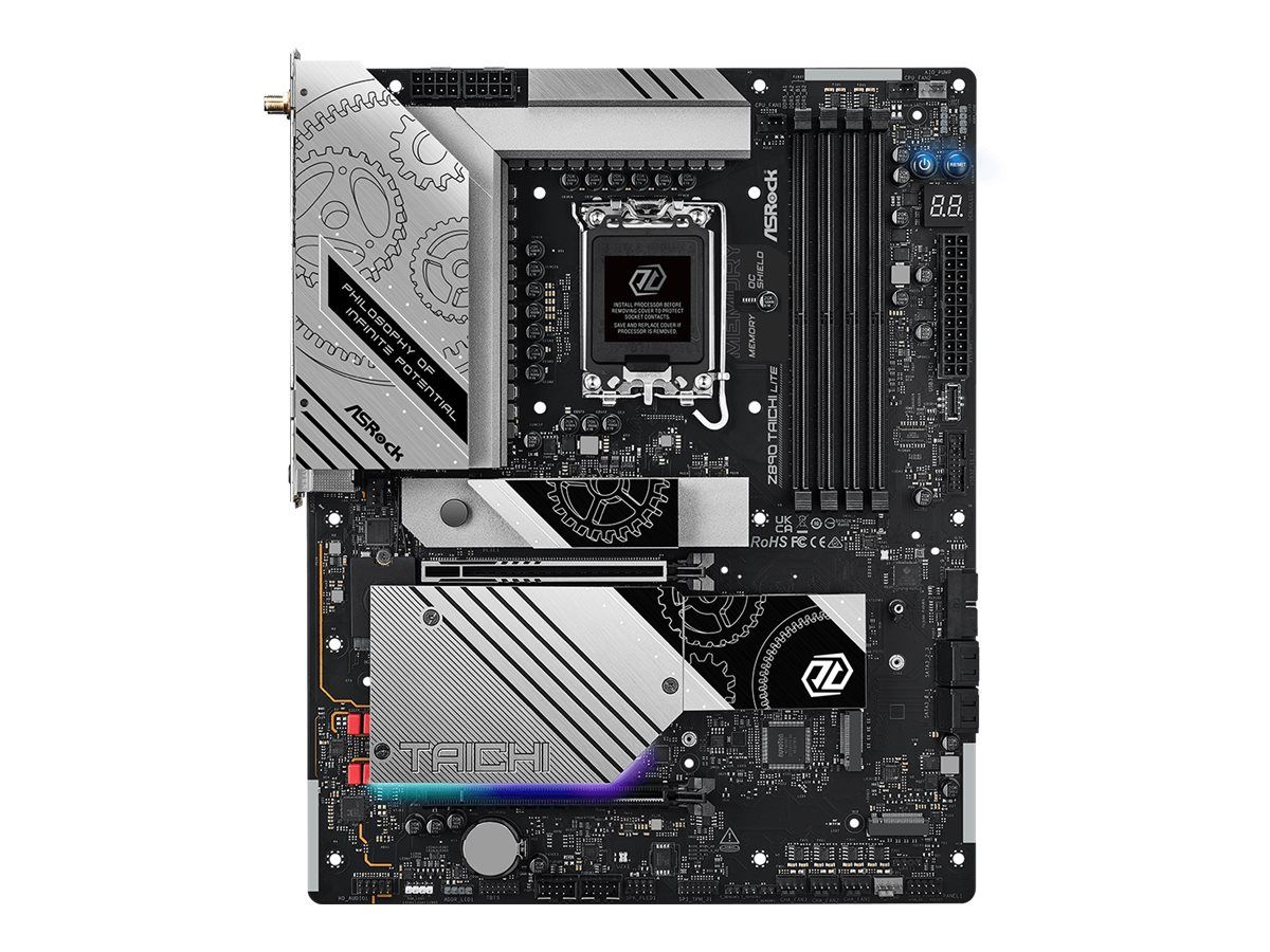 ASRock Z890 TAICHI LITE - Motherboard - ATX - LGA1851-Sockel - Z890 Chipsatz - USB4, USB-C 3.2 Gen 2x2, USB 3.2 Gen 1, USB 3.2 Gen 2 - 2.5 Gigabit LAN, 5 Gigabit Ethernet, Wi-Fi 7, Bluetooth - Onboard-Grafik (CPU erforderlich)
