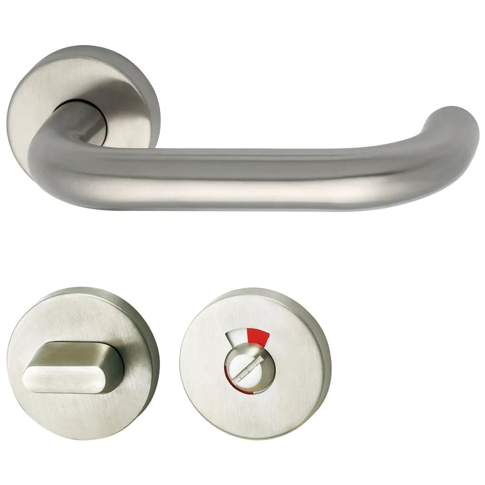 MARCHESI Drückergarnitur HARMONIE - auf Rosette WC, 38 - 45, Edelstahl, rot weiß