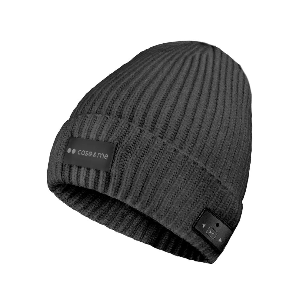 CASE&ME Wintermütze mit integriertem Bluetooth-Headset, schwarz