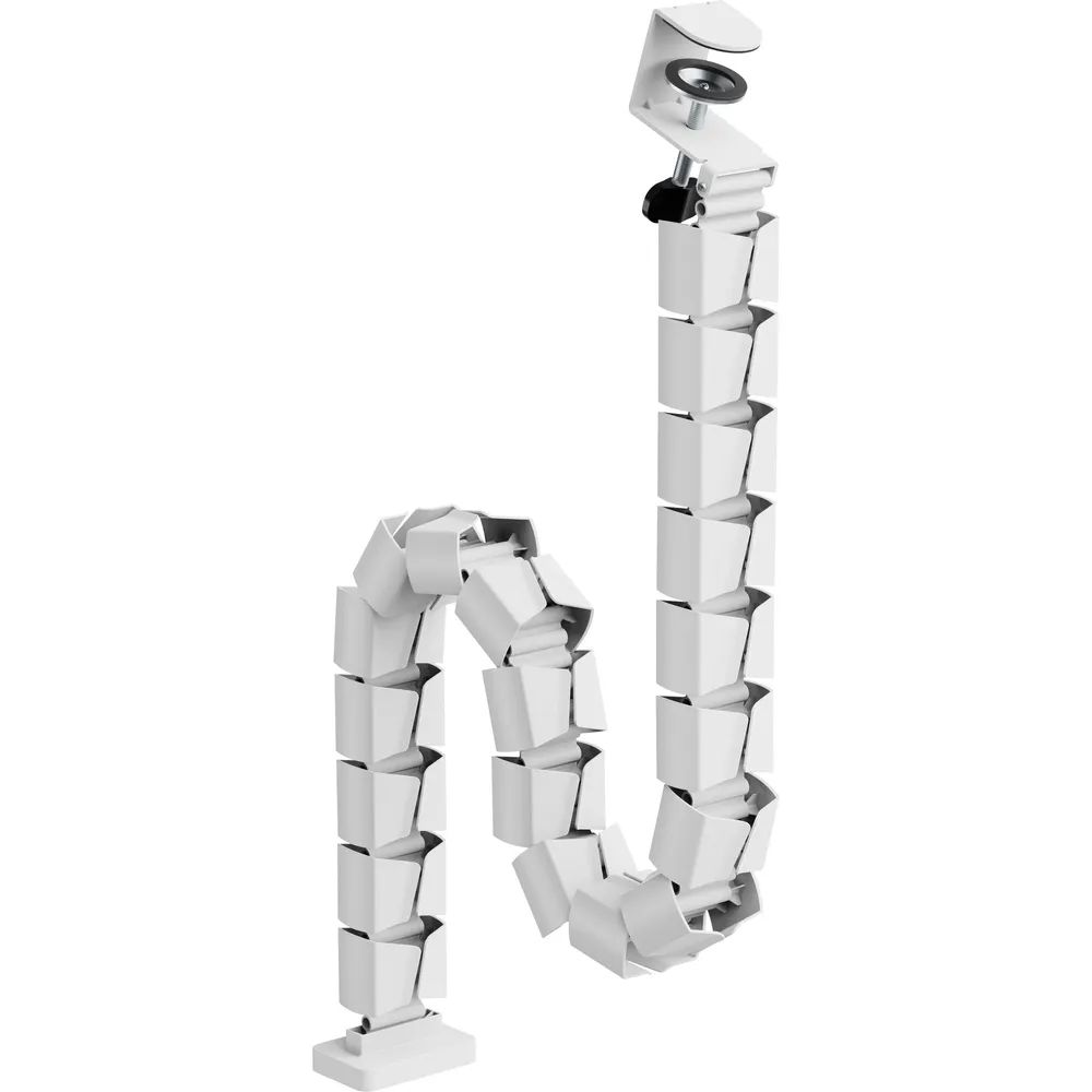 InLine Kabelkanal flexibel - höhenverstellbare Tische mit Tischklemme - weiß