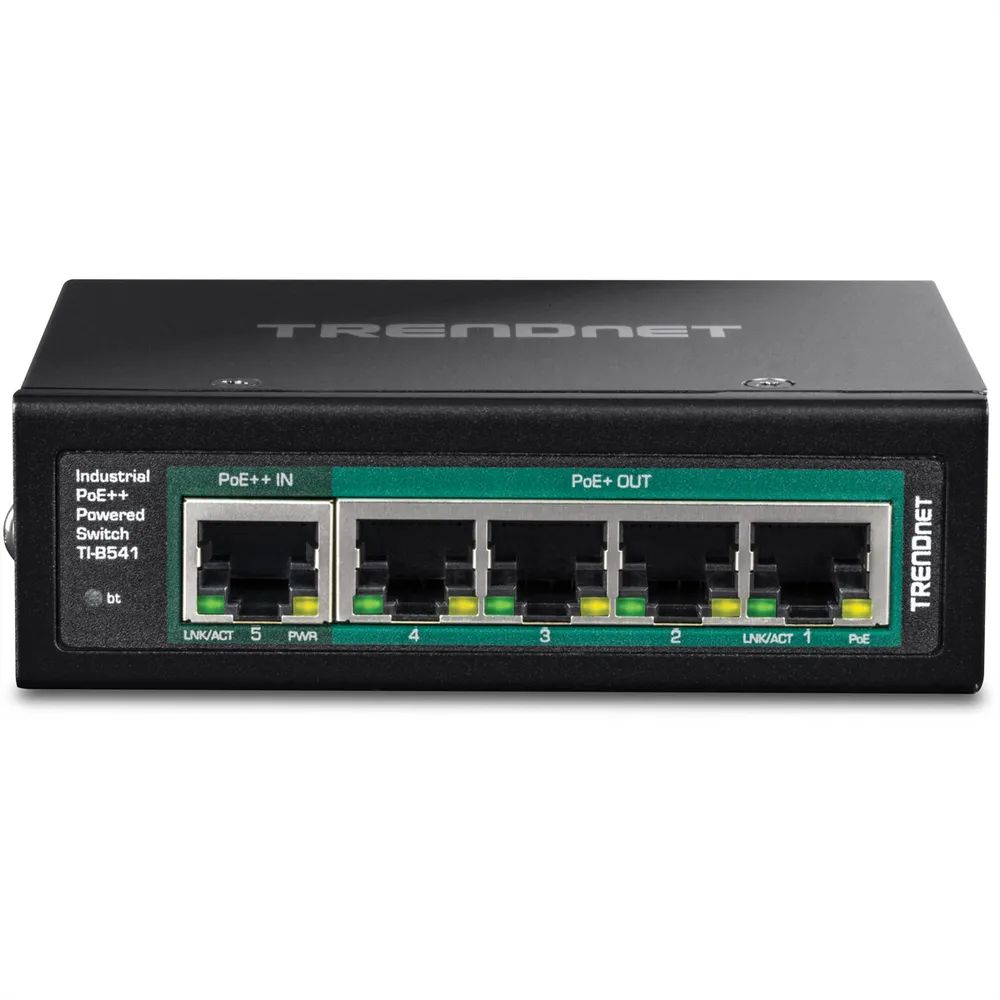 TRENDnet TI-B541 - Switch - industriell, mit PoE Pass-Through - 1 x 10/100/1000 (PoE++ Eingang)