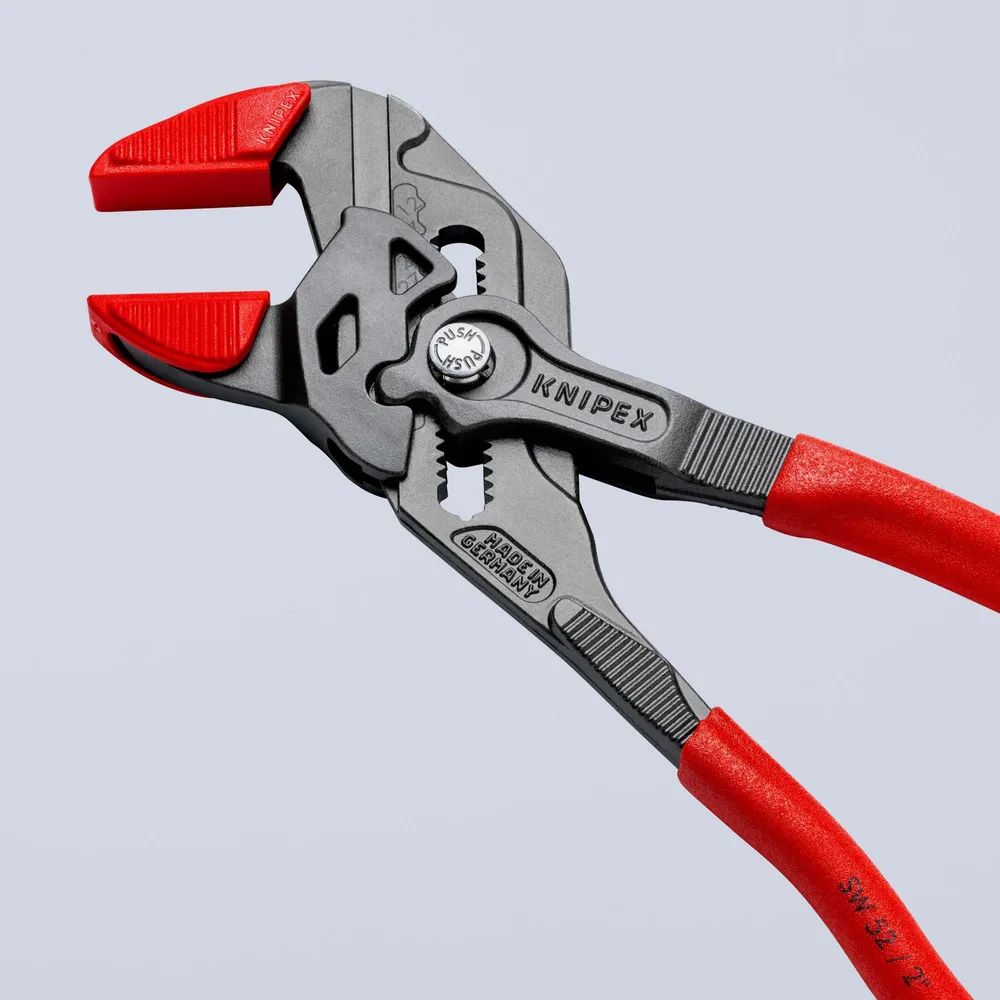 KNIPEX Zangenschlüssel Zange und Schraubenschlüssel in einem Werkzeug mit rutschhemmendem Kunststoff überzogen grau atramentiert 250 mm